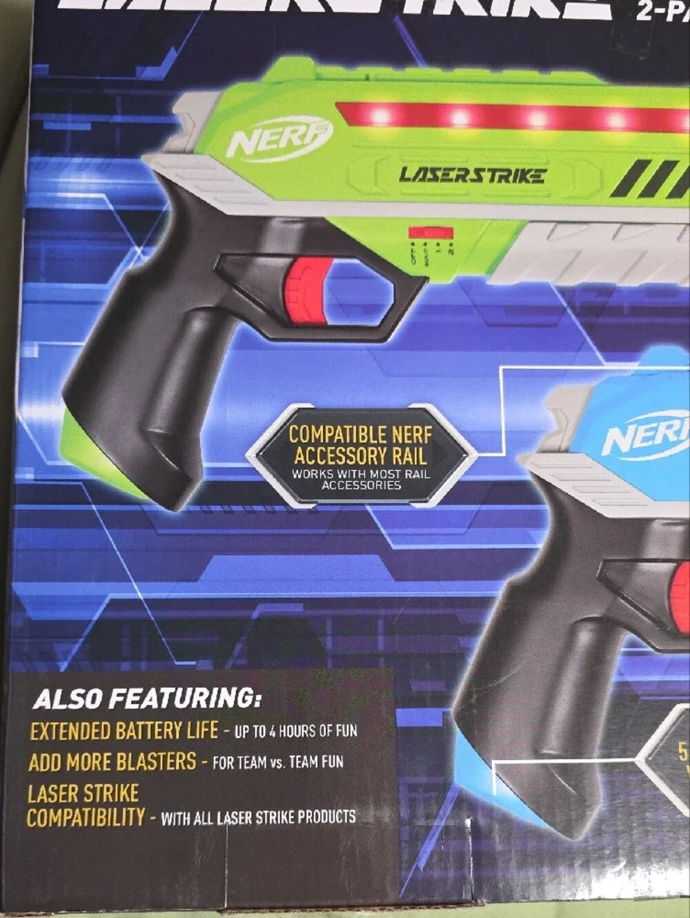 Nerf Laser Strike 2-Pack Electronic Blasters - Green & Blue